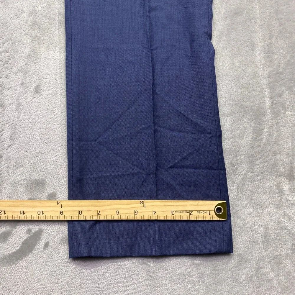 Tommy Hilfiger Mens Blue 100% Wool Dress Pants Flat‎ Front Straight Leg Sz 32